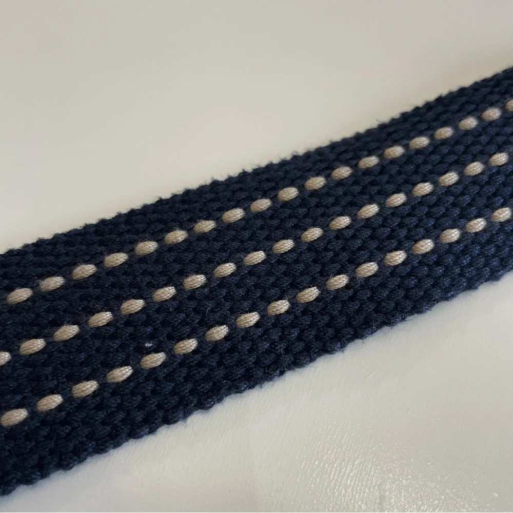 Navy Woven Men’s Belt Preppy Nautical Coastal